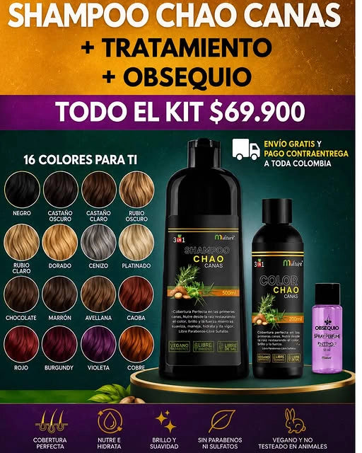 Shampoo Chao Canas +Tratmiento Gratis 2X1 + OBSEQUIO